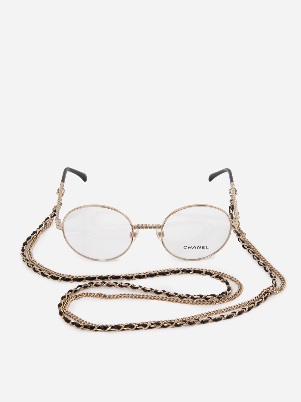 Pre-Owned Chanel Metal Round Removable Chain Eyeglasses
